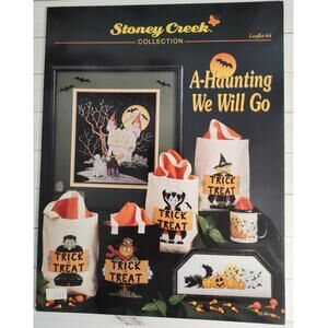Stoney Creek A Haunting We Will Go Cross Stitch Patterns Halloween Cats, Witch